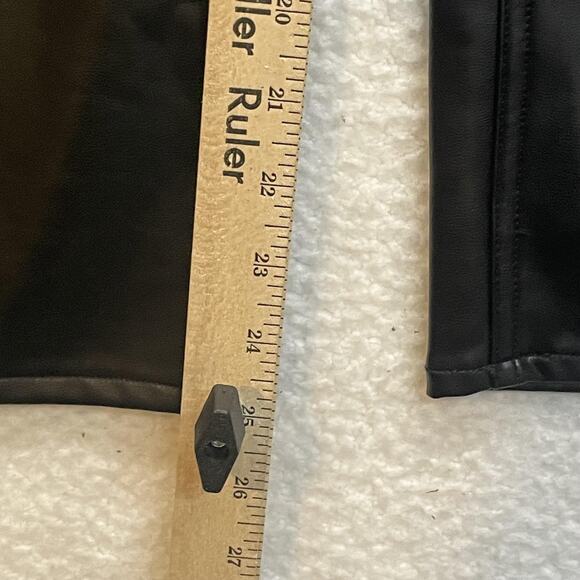 Abercrombie & Fitch Pants Womens 25 Black Vegan Leather Ankle Straight High Rise - Picture 9 of 10